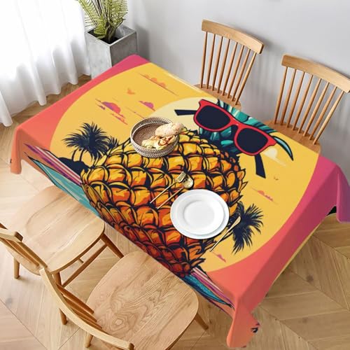 Jkkghll Ananas-Frucht-Sonnenbrille, Sand, Stranddruck, Camping-Dekoration, 89,9 x 140,9 cm, vielseitige, rechteckige Tischdecke für Küche, Esszimmer Jkkghll Ananas-Frucht-Sonnenbrille, Sand, Stranddruck, Camping-Dekoration, 89,9 x 140,9 cm, vielseitige, rechteckige Tischdecke für Küche, Esszimmer von Jkkghll