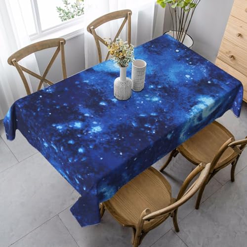 Jkkghll Blue Universe Weltraum-Galaxie-Druck, Camping-Dekoration, 89 x 140 cm, vielseitige, rechteckige Tischdecke für Küche, Esszimmer von Jkkghll