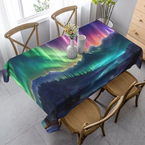 Jkkghll Camping-Dekoration, Motiv: Dunkle Nordlichter, 89 x 140 cm, vielseitige, rechteckige Tischdecke für Küche, Esszimmer Jkkghll Camping-Dekoration, Motiv: Dunkle Nordlichter, 89 x 140 cm, vielseitige, rechteckige Tischdecke für Küche, Esszimmer von Jkkghll