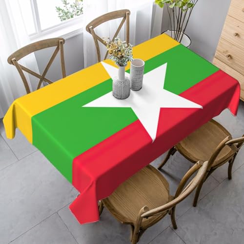 Jkkghll Camping-Dekoration, Motiv: Flagge von Myanmar, vielseitige, rechteckige Tischdecke für Küche, Esszimmer, 89 x 140 cm Jkkghll Camping-Dekoration, Motiv: Flagge von Myanmar, vielseitige, rechteckige Tischdecke für Küche, Esszimmer, 89 x 140 cm von Jkkghll