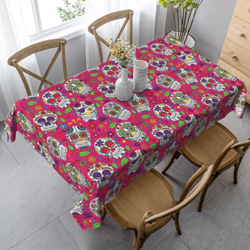 Jkkghll Camping-Dekoration, Motiv: Totenkopf und grüne Blätter, vielseitige, rechteckige Tischdecke für Küche, Esszimmer, 89 x 140 cm Jkkghll Camping-Dekoration, Motiv: Totenkopf und grüne Blätter, vielseitige, rechteckige Tischdecke für Küche, Esszimmer, 89 x 140 cm von Jkkghll