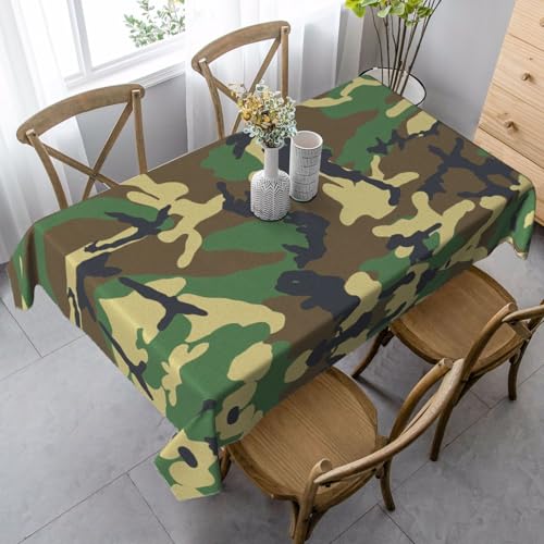 Jkkghll Camping-Tischdecke mit Militär-Camouflage-Druck, vielseitige, rechteckige Tischdecke für Küche, Esszimmer, 89 x 140 cm, Grün Jkkghll Camping-Tischdecke mit Militär-Camouflage-Druck, vielseitige, rechteckige Tischdecke für Küche, Esszimmer, 89 x 140 cm, Grün von Jkkghll