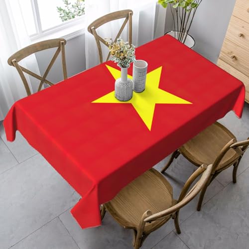 Jkkghll Campingdekoration mit vietnamesischer Flagge, vielseitig, rechteckig, Tischdecke für Küche, Esszimmer, 89 x 140 cm Jkkghll Campingdekoration mit vietnamesischer Flagge, vielseitig, rechteckig, Tischdecke für Küche, Esszimmer, 89 x 140 cm von Jkkghll
