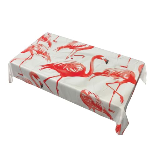 Jkkghll Flamingos auf weißem Druck, Camping-Dekoration, 89 x 140 cm, vielseitige, rechteckige Tischdecke für Küche, Esszimmer Jkkghll Flamingos auf weißem Druck, Camping-Dekoration, 89 x 140 cm, vielseitige, rechteckige Tischdecke für Küche, Esszimmer von Jkkghll