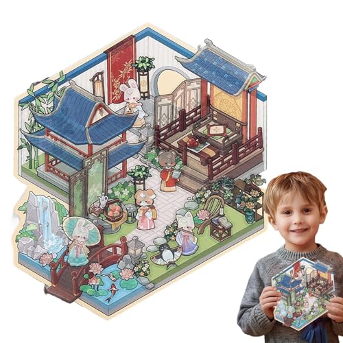 Jlkegfdf 3D-Aufkleber-Szene, Cartoon-Szenen-Aufkleber, 3D-chinesisches Haus, Miniatur-Raumaufkleber, niedliches Sammelalbum für Kinder und Erwachsene Jlkegfdf 3D-Aufkleber-Szene, Cartoon-Szenen-Aufkleber, 3D-chinesisches Haus, Miniatur-Raumaufkleber, niedliches Sammelalbum für Kinder und Erwachsene von Jlkegfdf