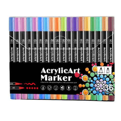 Jlkegfdf Acrylstifte zum Malen – bunte Marker mit Pinselspitze und Punktspitze für Steinmalerei, Acryl-Marker, kreatives Basteln, Kunstbedarf für Kinder und Erwachsene von Jlkegfdf