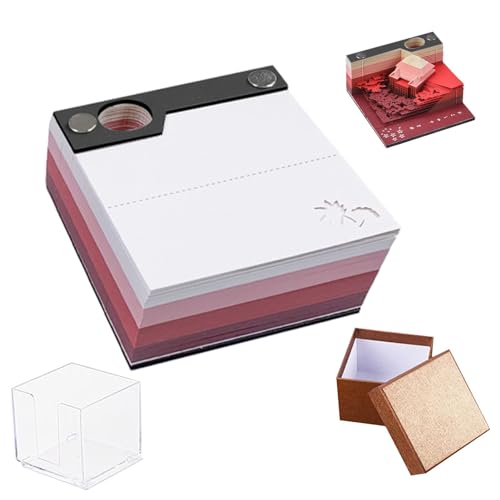 Jlkegfdf Haftnotizen Block | Kunst-Haftnotizen Block mit Stifthalter – Papierkunst-Notizblock, abreißbare Schreibtisch-Skulptur, antihaftbeschichtet, für Schule, Zuhause, Büro von Jlkegfdf