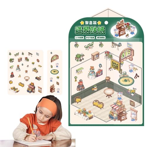 Jlkegfdf Landschaftsaufkleber für Scrapbooking, visuelle Effekte, Querformat, Notizbuch-Aufkleber, kein Schnitt, dekorative Wand-Notizbuch-Aufkleber, Großpackung von Jlkegfdf