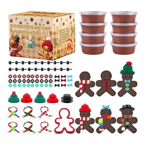 Jlkegfdf Lebkuchenmann-Bastelarbeiten, Lebkuchenmann-Baumschmuck, -Ornament, Kunst- und Bastelaktivitäten, lufttrocknende Modelliermasse für Winterpartys von Jlkegfdf