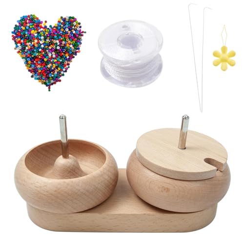 Jlkegfdf Perlen-Spinner mit 2 Schalen, Armbandherstellungs-Set, bunte Perlen, Armbandherstellung, 2 Perlennadeln, 2 Schalen-Perlen-Spinner, Perlenwerkzeuge Jlkegfdf Perlen-Spinner mit 2 Schalen, Armbandherstellungs-Set, bunte Perlen, Armbandherstellung, 2 Perlennadeln, 2 Schalen-Perlen-Spinner, Perlenwerkzeuge von Jlkegfdf