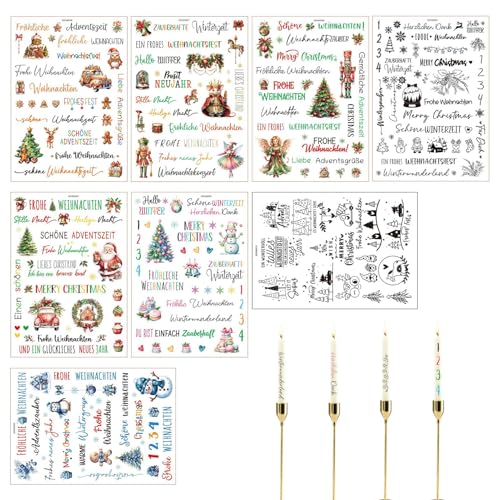 Jlkegfdf Rub Transfers – Weihnachtsaufkleber für Möbel – 8 x Vintage-Weihnachtsaufkleber für Papier, Stoff, Tassen, Scrapbooking-Materialien, Planer, Hochzeitsscrapbook Jlkegfdf Rub Transfers – Weihnachtsaufkleber für Möbel – 8 x Vintage-Weihnachtsaufkleber für Papier, Stoff, Tassen, Scrapbooking-Materialien, Planer, Hochzeitsscrapbook von Jlkegfdf