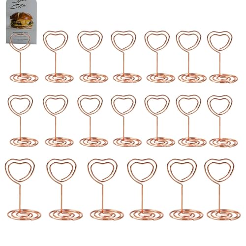 Jlkegfdf Tischkartenhalter | 20 x herzförmige kleine Platzkartenhalter | kleine Tischkartenhalter für Tafelaufsätze, Geburtstag, Party-Dekoration von Jlkegfdf
