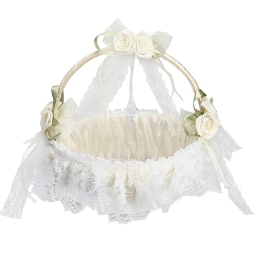 Hochzeit Korb, Hochzeitskorb, Spitze Hochzeit Blumenmädchen Körbe, Hochzeit Streukorb Blumenmädchen, Blumenkorb Hochzeit, Blumenmädchen Korb, Hochzeit Blumenkorb, für Hochzeitszeremonie Party von Jlnmmn