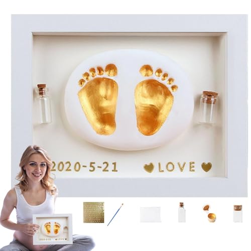 Baby Handabdruck und Fußabdruck Set, Baby Handabdruck Set - Baby Holz Bilderrahmen Baby Hand und Fußabdrücke Set, sichere Malerei, Sammelflasche de che Baby Handabdruck und Fußabdruck Set, Baby Handabdruck Set - Baby Holz Bilderrahmen Baby Hand und Fußabdrücke Set, sichere Malerei, Sammelflasche de che von Jlobnyiun