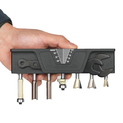 Bohrerhalter – 6,35 mm Rasentrimmerhalter, 7-Loch-Fräsertasche, magnetische Bohrerständer aus Aluminiumlegierung für die Lagerung von Reibahlen Bohrerhalter – 6,35 mm Rasentrimmerhalter, 7-Loch-Fräsertasche, magnetische Bohrerständer aus Aluminiumlegierung für die Lagerung von Reibahlen von Jlobnyiun