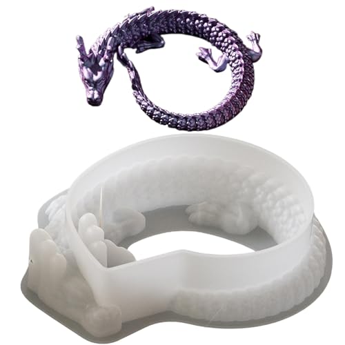 Drachen-Silikonform – Drachenharzform, Kristallflügeldrachen-Silikonform, Party-Dekorationen, Harzform, Kristallflügeldrache, Epoxidharz-Formen für Fondant, Kuchendekoration, Beton, Zement von Jlobnyiun