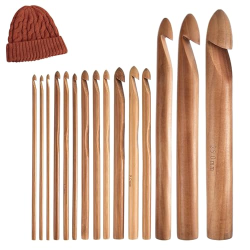 Ergonomische Häkelnadeln, Häkelnadelset aus Holz, Häkelset für Anfänger 15X | Häkelnadeln Lang 3 bis 25 mm, lange Stricknadeln, ergonomisches Häkelnadel-Set, Holz Po Ergonomische Häkelnadeln, Häkelnadelset aus Holz, Häkelset für Anfänger 15X | Häkelnadeln Lang 3 bis 25 mm, lange Stricknadeln, ergonomisches Häkelnadel-Set, Holz Po von Jlobnyiun