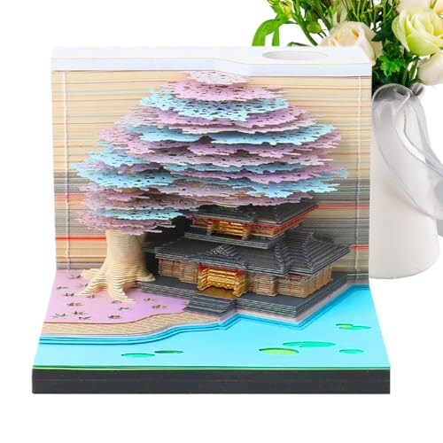 Jlobnyiun 3D Kalender 2026 | Papier Skulptur Kalender - Mit Beleuchtetem Design Notizblock Für Workout Pendeln Urlaub Lehrer Unterricht von Jlobnyiun