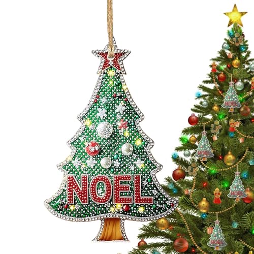 Jlobnyiun Anhänger mit Acrylfarbe, Weihnachtsmann-Ornamente für Weihnachtsbaum, Ornamente aus Acryl, 2D, robust und langlebig | leichte Weihnachtsbaum-Anhänger, Ornamente von Jlobnyiun
