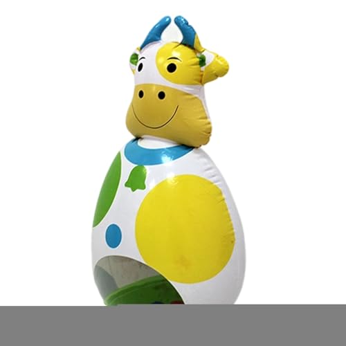 Jlobnyiun Aufblasbare Spielzeuge Für Kinder Tiere | 3D Wackeltier Spielzeug | Interaktives Spiel Aufblasbare Kuhpuppe Für Kinder Zimmer Schreibtisch Klassenraum Garten Geburtstag von Jlobnyiun