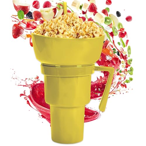 Jlobnyiun Becher für Getränke und Snacks, Becher für Snacks und Getränke für Kinder mit Strohhalm | Behälter für Lebensmittel und Getränke, auslaufsicher für Chips, Süßigkeiten, Früchte, Desserts von Jlobnyiun