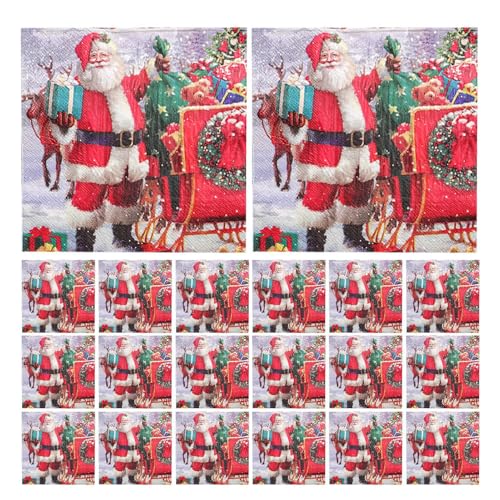 Jlobnyiun Bedruckte Weihnachtsservietten, bedruckte Papierservietten, quadratisch, 2-lagig, Gäste-Servietten, dekorative Abendessenservietten für den Urlaub Jlobnyiun Bedruckte Weihnachtsservietten, bedruckte Papierservietten, quadratisch, 2-lagig, Gäste-Servietten, dekorative Abendessenservietten für den Urlaub von Jlobnyiun
