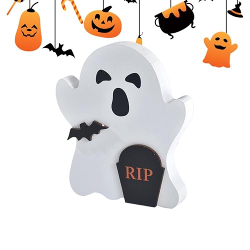 Jlobnyiun Geister-Holzornamente, Halloween-Geist, 15,2 x 10,2 cm, Tischdekoration, Basteldekoration, niedliche, kleine gruselige Geister-Ornamente, Halloween-Dekoration für den Schreibtisch Jlobnyiun Geister-Holzornamente, Halloween-Geist, 15,2 x 10,2 cm, Tischdekoration, Basteldekoration, niedliche, kleine gruselige Geister-Ornamente, Halloween-Dekoration für den Schreibtisch von Jlobnyiun