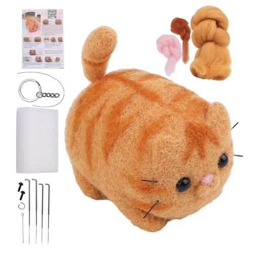 Jlobnyiun Handgefertigtes Nadelfilz-Set – Handgefertigtes Katzenpuppen-Anfänger-Nadelfilz-Set, sicheres und harmloses Basteltier, Heimdekoration für Einweihungsfeiern, Geburtstage, Weihnachten Jlobnyiun Handgefertigtes Nadelfilz-Set – Handgefertigtes Katzenpuppen-Anfänger-Nadelfilz-Set, sicheres und harmloses Basteltier, Heimdekoration für Einweihungsfeiern, Geburtstage, Weihnachten von Jlobnyiun