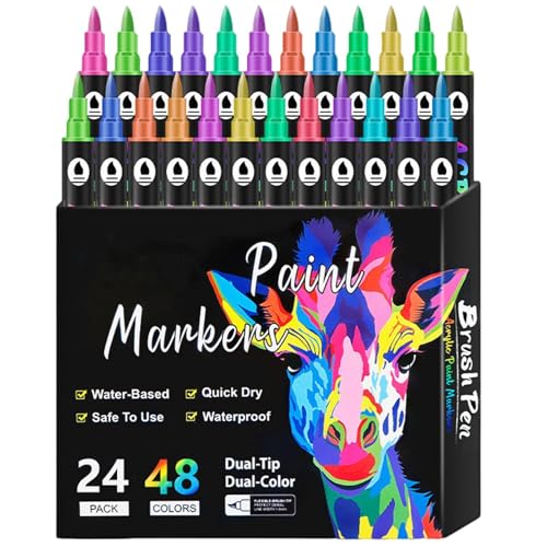 Jlobnyiun Marker mit Doppelspitze, Doppelspitzenmarker für Journalmarker – Marker-Set für Erwachsene, Zeichenmarker, Kunst-Skizzenmarker für Colo von Jlobnyiun