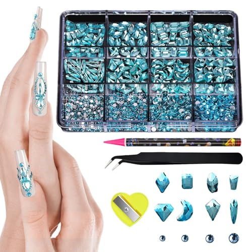 Jlobnyiun Nails Art Rhinestone Kit, Bachlauf-Strass-Nägel | Flaches Edelstein-Set – Charm aus glitzernden Steinen, Zubehör zur Nagelherstellung für Frauen und Mädchen Jlobnyiun Nails Art Rhinestone Kit, Bachlauf-Strass-Nägel | Flaches Edelstein-Set – Charm aus glitzernden Steinen, Zubehör zur Nagelherstellung für Frauen und Mädchen von Jlobnyiun