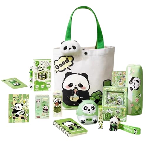 Jlobnyiun Niedliche Schulsachen | Panda Federmäppchen Mit Schlüsselanhänger Und Aufklebern | Enthält Radiergummi, Notizbücher, Stifte, Lineale, Haftnotizen Für Kinder, Studium, College, Und Mädchen Jlobnyiun Niedliche Schulsachen | Panda Federmäppchen Mit Schlüsselanhänger Und Aufklebern | Enthält Radiergummi, Notizbücher, Stifte, Lineale, Haftnotizen Für Kinder, Studium, College, Und Mädchen von Jlobnyiun