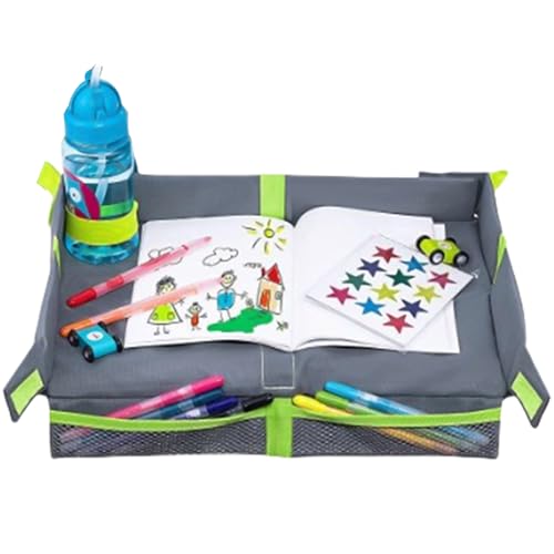 Jlobnyiun Reisetabletts für Kinder – Faltbare Flugzeug-Reisetabletts für Kleinkinder und Erwachsene, leichter Schoß für Autositz, Flugzeug für Kinder, Roadtrip, Snacktisch, Zeichentisch für unterwegs von Jlobnyiun