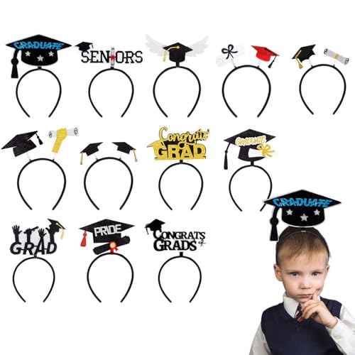 Jlobnyiun Stirnband für den Abschlusshut, Abstufungs-Stirnband - 12 Stück Elegante 2025 Abschlussdekorationen | Kostüme und Accessoires für College-Seniorenklasse feiern Jlobnyiun Stirnband für den Abschlusshut, Abstufungs-Stirnband - 12 Stück Elegante 2025 Abschlussdekorationen | Kostüme und Accessoires für College-Seniorenklasse feiern von Jlobnyiun