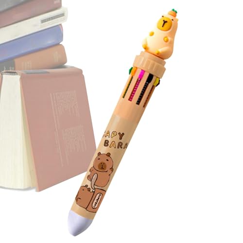 Kugelschreiber, einziehbarer Kugelschreiber, lebendige Tinte, einziehbarer Kugelschreiber mit Tiermotiven, mehrfarbig, 10-in-1-Tintenroller, kreative Tagebuch-Stifte für Kinder, Studenten, Lehrer von Jlobnyiun