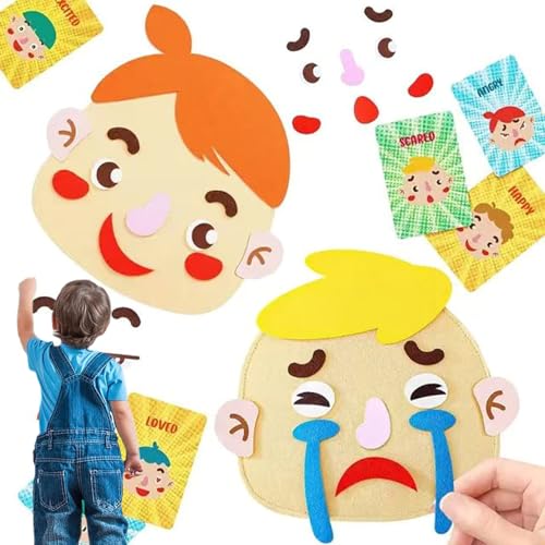 Social Emotional Learning Toy - Emotions Faces Kit, Multiplayer -Emoticon -Spiel, kreativer Ausdruck Builder, Interactive Education Playset | Lustiges Aktivitätsspielzeug für den Schulpark im Freien i von Jlobnyiun