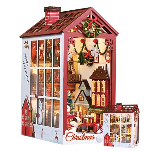 Weihnachtsbuchecke, Festivalbuchecke, Bastelset aus Buchecke, Miniatur – Spielzeug für Haus aus Holz, Modell, Innendekoration von Jlobnyiun