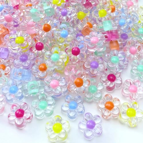 Acryl-Blumen-Perlen, Bonbonfarben, transparent, Kunststoff, Pastellfarben, Abstandshalter, Perlen mit Loch, für Bastelarbeiten, Windspiele, Sonnenfänger, Halsketten, Armbänder, Ohrringe Acryl-Blumen-Perlen, Bonbonfarben, transparent, Kunststoff, Pastellfarben, Abstandshalter, Perlen mit Loch, für Bastelarbeiten, Windspiele, Sonnenfänger, Halsketten, Armbänder, Ohrringe von Jmassyang