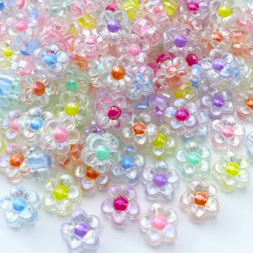 Acryl-Blumen-Perlen, Bonbonfarben, transparent, Kunststoff, Pastellfarben, Abstandshalter mit Loch für Heimwerker, Handwerk, Windspiele, Sonnenfänger, Halsketten, Armbänder, Ohrringe Acryl-Blumen-Perlen, Bonbonfarben, transparent, Kunststoff, Pastellfarben, Abstandshalter mit Loch für Heimwerker, Handwerk, Windspiele, Sonnenfänger, Halsketten, Armbänder, Ohrringe von Jmassyang