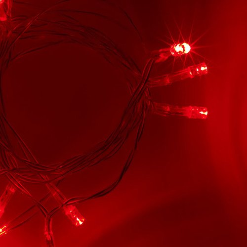 JnDee™ 40 LED-Lichterkette, rot, 4 m, batteriebetrieben – Funktionen: An/Aus/Blinken, perfekt für Weihnachten, Hochzeit, zum Festbinden von JnDee