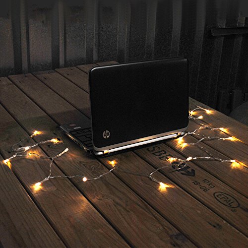 JnDee Lichterkette USB betrieben (50 LEDs, warmweiß) Weihnachtsdekoration Lichter, festliche Feier, Hochzeitsbeleuchtung von JnDee