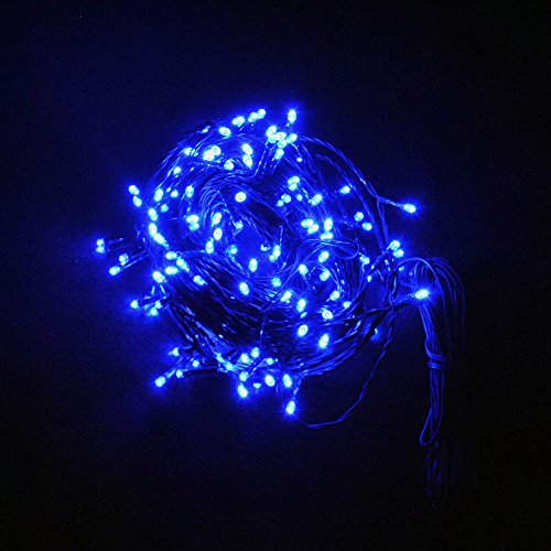 JnDee Wasserdicht 100 LEDs 10 Meter Blau String Lichterkette für Weihnachtsbaum Party Hochzeits, 8 Betriebsarten,8 Stunden Timer, Sichere Spannung von JnDee