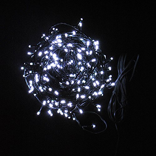JnDee Wasserdicht 400 LEDs 40 Meter Kaltweiß String Lichterkette für Weihnachtsbaum Party Hochzeits, 8 Betriebsarten, 8 Stunden Timer, Sichere Spannung von JnDee