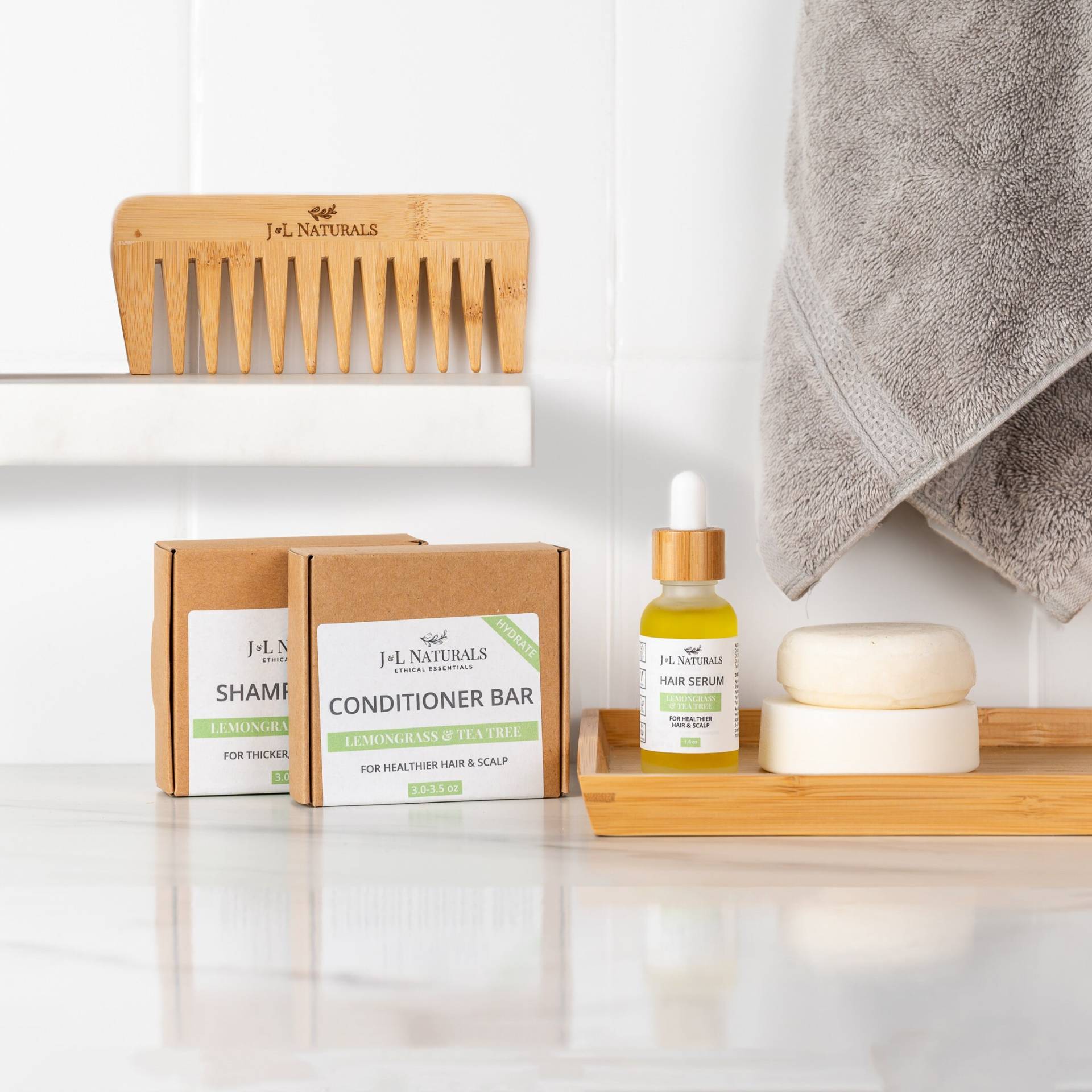 Zitronengras + Teebaum | Hydratisierendes Haar Kit Natürliche Sulfatfreie Haarpflege Beste Galentines Geschenke Für Freund von JnLNaturals