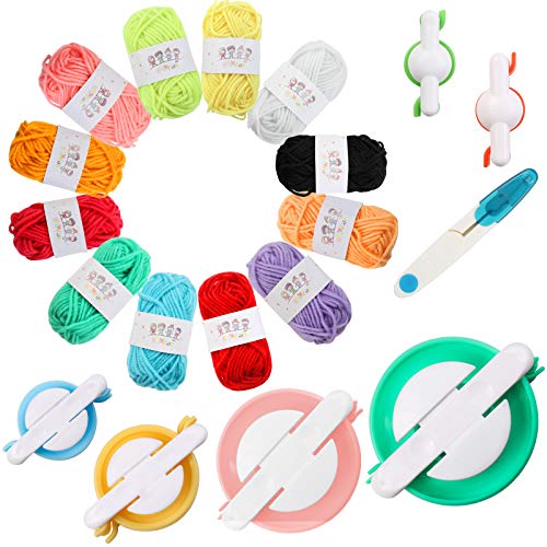 JoGoi Pompom Makers,6 Größen Pompon-Gerät+12 Farben Wolle+1PCS Schere,Pompons Machen,DIY CHandgemacht,Strick-Kits,Dekorationen für Mother’s Day,Weihnachten,Geburtstagsfeiern,Hochzeiten,Geschenk JoGoi Pompom Makers,6 Größen Pompon-Gerät+12 Farben Wolle+1PCS Schere,Pompons Machen,DIY CHandgemacht,Strick-Kits,Dekorationen für Mother’s Day,Weihnachten,Geburtstagsfeiern,Hochzeiten,Geschenk von JoGoi