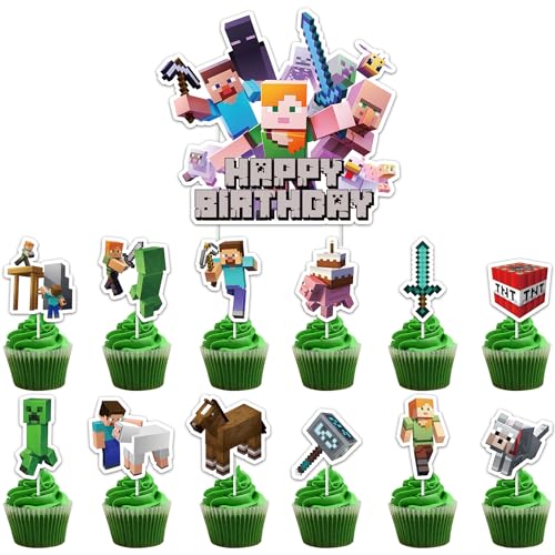 Cupcake Topper 49 Stück Cake Topper Bergbauspieler Kuchendekoration Videospiele Kuchendeckel Muffin Deko für Party-Geburtstagskuchendekoration Cupcake Topper 49 Stück Cake Topper Bergbauspieler Kuchendekoration Videospiele Kuchendeckel Muffin Deko für Party-Geburtstagskuchendekoration von Homry