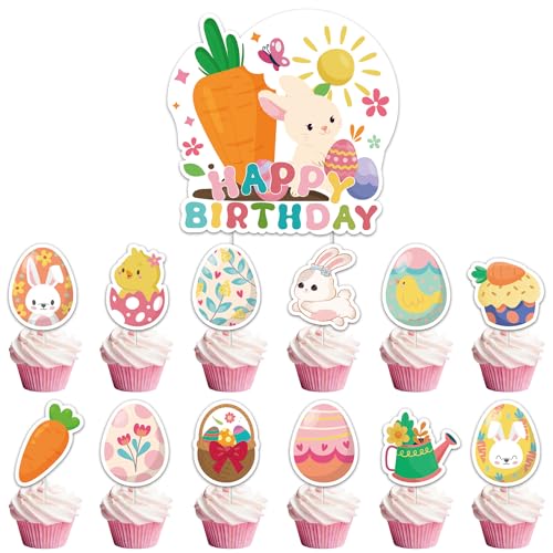 Ostern Kuchen Dekoration, 49 Stück Ostern Tortendeko, Ostern Hase Cupcake Toppers Cake Topper, Ostern Muffin Deko für Babypartys, Geburtstag, Osterparty Ostern Kuchen Dekoration, 49 Stück Ostern Tortendeko, Ostern Hase Cupcake Toppers Cake Topper, Ostern Muffin Deko für Babypartys, Geburtstag, Osterparty von JoUbi