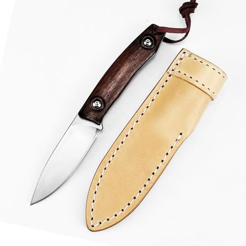 Joa Festes Gegen Full Tang messer outdoor Jagdmesser D2, feststehende Sandelholz messer EDC mit Holster von Joa