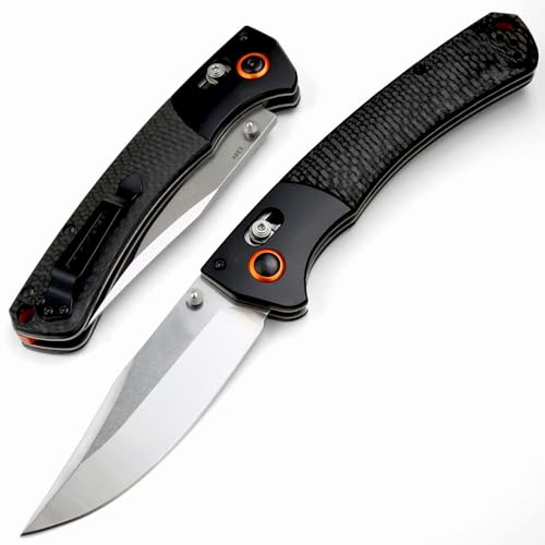 Joa Klappmesser 9.3" Taschenmesser hochwertige Aus Stahl S30V & Kohlefaser, Klein Outdoor Survival Messer Edc Jagdmesser, Scharfes Einhandmesser mit Axis lock & Clip, Geschenk für Männer, Fasching von Joa
