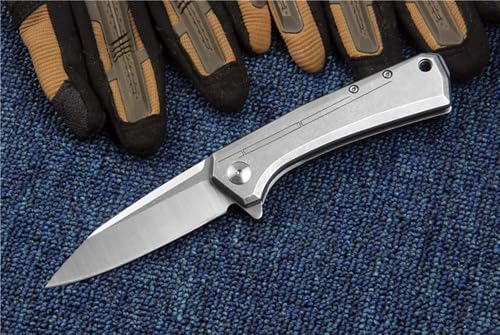 Joa Klappmesser Silber Taschenmesser Robust D2 Edelstahl & Metall, Scharfes Stahl Messer, EDC messer Outdoor, Survival Universalmesser, Multi Jagdmesser Einhandmesser Joa Klappmesser Silber Taschenmesser Robust D2 Edelstahl & Metall, Scharfes Stahl Messer, EDC messer Outdoor, Survival Universalmesser, Multi Jagdmesser Einhandmesser von Joa