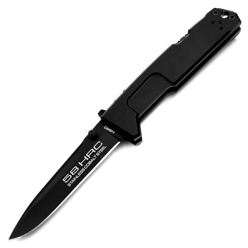 Joa Klappmesser Slim Taschenmesser Alu Aus Stahl N690 Klein Outdoor edc messer Survival Tanto Aluminium Jagdmesser scharfes einhandmesser/clip,Geschenk für Männer von Joa
